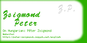 zsigmond peter business card